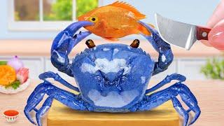 Best Seafood Recipe  Make Miniature Salt Grilled Blue Crab So Delicious Recipe ️ Sunny Tiny Food