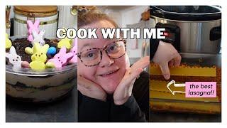 Cook with Me! Easy Lasagna Dinner Recipe | Fun Dessert Idea!! | It's Jess