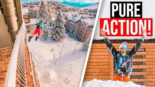 18M SPRUNG IN SCHNEEHAUFEN! | Absolute ESKALATION im Erholungsgebiet! | Schlappen Winter Stunts