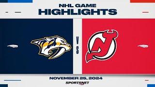 NHL Highlights: Predators vs. Devils - November 25, 2024