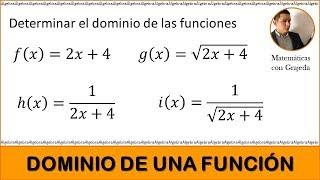 DETERMINAR EL DOMINIO DE UNA FUNCIÓN. Video #146