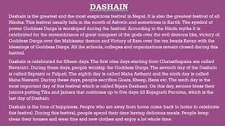 School level essay on Dashain Festival. The best essay writing that everyone can easily understand.