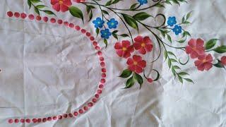 How to paint on fabric| Hand painted kurti | fabric painting on clothes!!