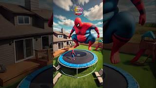 Trampoline bouncing | Spiderman vs Joker vs Venom vs Captain America #brawlstars #spiderman #joker