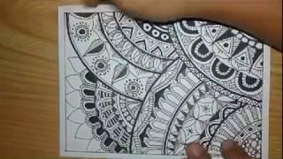 How To Zentangle Art Mode Fast and Quick Pola  Batik Doodle