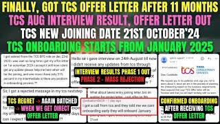 TCS OFFER LETTER AFTER 11 MONTH | TCS NEW DOJ: 21ST OCT | TCS PENDING ONBOARDING STARTS JANUARY 2025