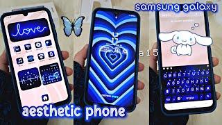 how to make your android phone aesthetic ️ Samsung Galaxy A15 🩵 setup & customization