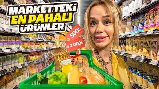 MARKETTEKİ EN PAHALI ÜRÜNLERLE BESLENDİM ?! | Gamze Karta