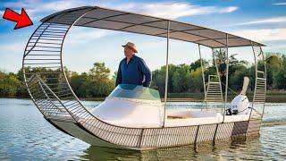 Man Crafts Incredible DIY Boat with Wire and Fiberglass