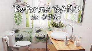 Reforma Completa del baño Barata Sin Saber | Pintar Azulejos, Instalar suelo laminado, muebles...