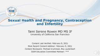 ISSM Sexual Health and Pregnancy, Contraception and Infertility