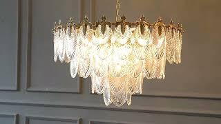 Vintage Crystal Leaf Chandelier