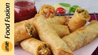 Vegetable Cheese Spring Rolls Make & Freeze Easy Ramadan Recipe by Food Fusion