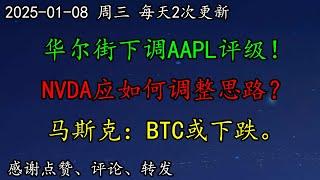 美股 空头还未放弃吗？华尔街下调AAPL评级！NVDA应如何调整思路？马斯克：BTC或下跌。MSTR如何预期？SOUN、COIN、PLTR、TSM、AVGO、AMD、ASML