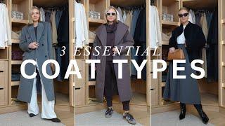 THREE BEST COAT TYPES FOR AUTUMN WINTER | The shapes you need for every occasion & outfit