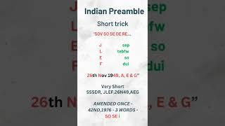 How to remember preamble #shorts #short #youtubeshorts  #shortvideo #upsc #upscexam #preamble