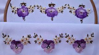 Loach flower & Daisy Border Embroidery