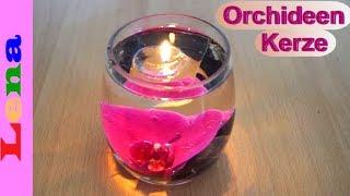 Orchideen Deko Kerze  Wasserkerze ️ Windlicht dekorieren ️ Wasserblumen DIY  Fall decoration