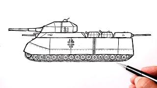 Как нарисовать танка легко Ratte Landkreuzer P. 1000