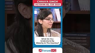 What Do You Understand By Minority In The Country? | IAS Topper Chhaya Singh #shorts