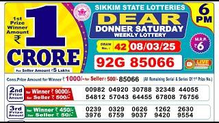 Lottery Sambad Today 06:00pm 08/03/25 Dear Paper Lottery Result Pdf Download