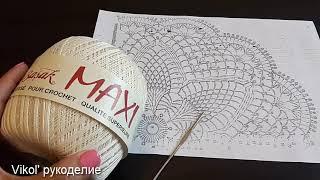 Ажурная салфетка крючком Лотос. Часть 1