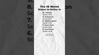 10 Worst States to Retire in! 