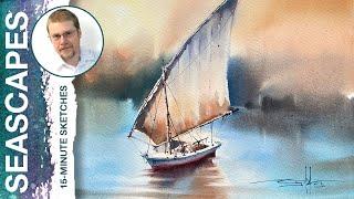 #222 A Story of a Boat (Watercolor Seascape Demo)