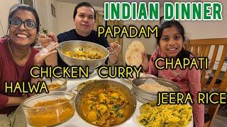 OUR INDIAN DINNER | Papadan, CHICKEN CURRY, Chapati, Jeera Rice, and Halwa are the BEST.