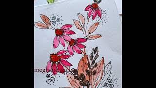 Pink daisies bunchPainting |Doodles |Watercolours| Journals #meghanasgallery #Shorts #Youtubeshorts