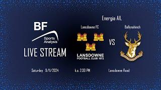 Lansdowne v Ballynahinch, AIL Rd. 6, 2:30pm 09/11/24 streamed by BF Sports Analysis