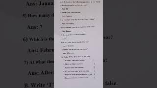 Maths Worksheet for Class-1 | months, Days