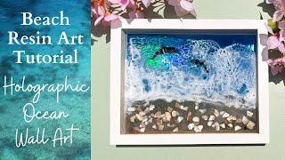 Easy Ocean Wall Art Tutorial - Holographic Effect in Epoxy Resin