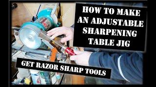 How to make an adjustable table jig for sharpening woodturning tools