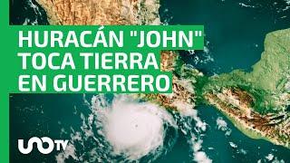 Huracán "John" se intensifica a categoría 3 e impacta en los límites de Guerrero