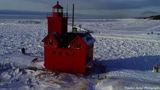 9 Stunning Frozen Lake Michigan Lighthouses 4K Polar Vortex