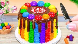 So Yummy Melting KITKAT Rainbow Cake  How To Bake Miniature Rainbow Cream Cake Decorating Ideas 