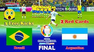 Brazil vs Argentina Final - Copa America 2021 - PES 2021 Match - Gameplay PC - Crazy Comeback