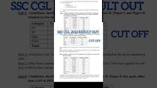 ssc cgl cut off 2022 /2023 / ssc cgl result out / ssc cgl cut off 2022 / ssc CGL cut off 2023