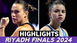 Aryna Sabalenka vs Jasmine Paolini Match Highlights Riyadh Wta Finals 2024 - Tennis 2024