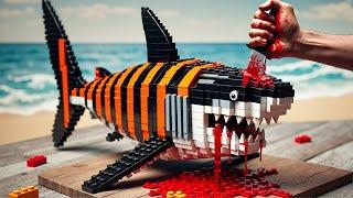 How to Make Pefect Giant TIGER SHARK Recipe IRL || Lego Cooking Stop Motion vs ASMR