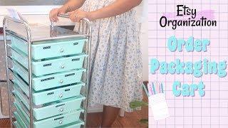 Etsy Shop Organization | Order packaging cart