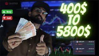 400$ to 5800$ Profit in Qoutex Compounding || Quotex 1 Minute Sure Shot Strategy