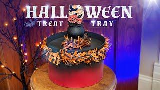 DIY Halloween Craft! Vintage Style Treat Tray Candy Dish Halloween Decoration - Crows & Pumpkins