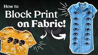 How to Block Print on Fabric | Carve Your Own Fabric Stamps | DIY Tutorial | Upcycle Your Clothes!