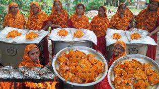 15 Women Cook BBQ Chicken Khichdi for 450+ Villagers | Unique Village Cooking Style