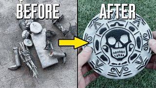 Casting A HUGE Pirate Coin From Scrap Metal - Giant Aluminum Coin Casting