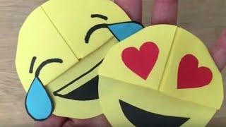 DIY • Easy Emoji Bookmark Corners • Paper Craft • Smiley • Bharti's Creative Art and Craft