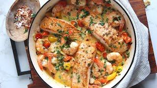 My Favorite Shrimp & Salmon With Creamy Sauce