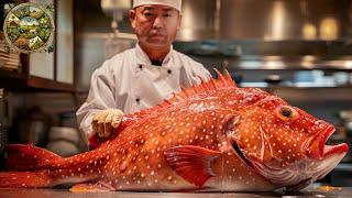 Explore Japanese cuisine, How chefs prepare Red Grouper into delicious sashimi - Emison Newman